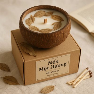 Set Quà Nến Sáp Dừa Hương Dừa Thơm 2025