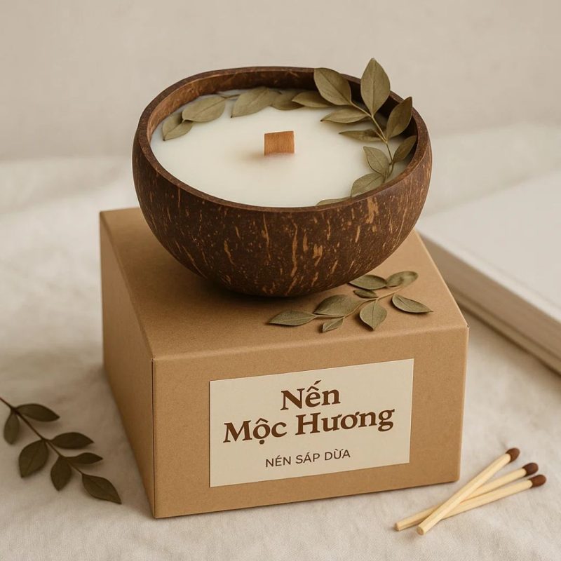 set nến sáp dừa công dụng 2